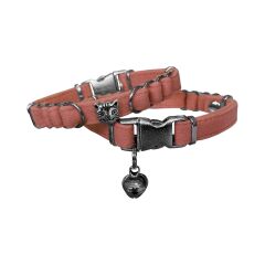 Markapet Kedi Kafalı Kadife Kedi Boyun Tasması 20-32 cm Kiremit