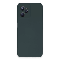Realme C35 Kılıf Nano İçi Kadife Silikon - Koyu Yeşil