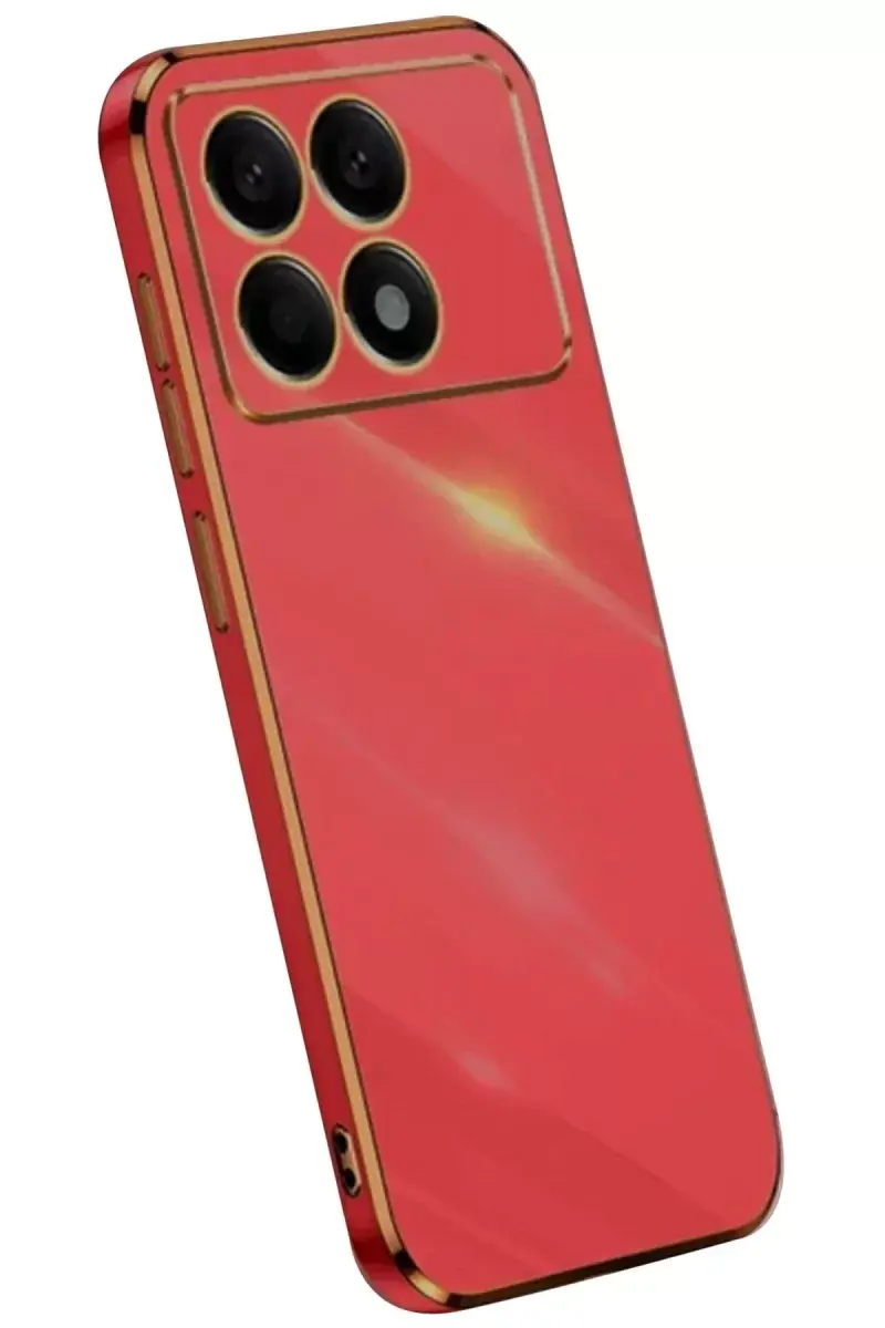 Newface Xiaomi Poco X6 Pro Kılıf Volet Silikon - Kırmızı