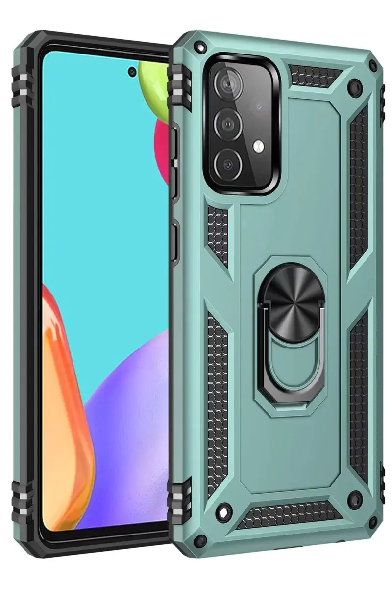 Newface Samsung Galaxy A33 5g Kılıf Sofya Yüzüklü Silikon Kapak - Yeşil