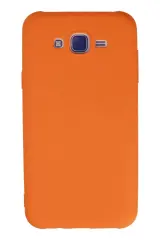 Newface Samsung Galaxy J7 Kılıf Nano İçi Kadife Silikon - Turuncu