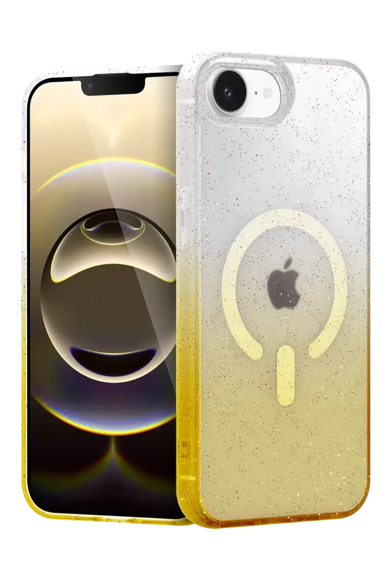 Newface Apple İphone 16e Pummel Shiny Magsafe Kapak - Gold