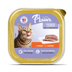 Plaisir Tavuk Etli Pate Kısırlaştırılmış ve Yetişkin Kedi Yaş Maması 100 Gr
