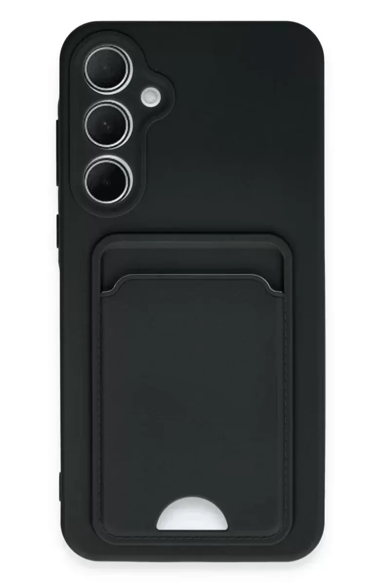 Newface Samsung Galaxy A35 5g Kılıf Kelvin Kartvizitli Silikon - Siyah