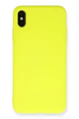Newface İphone X Kılıf Nano İçi Kadife Silikon - Sarı