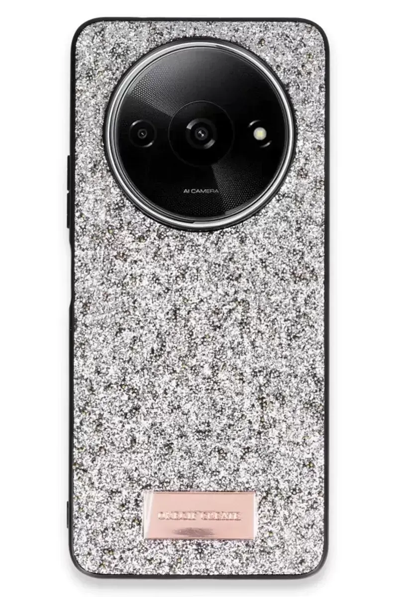 Onegif Xiaomi Redmi A3 4g Bright Simli Kapak - Gümüş