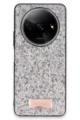 Onegif Xiaomi Redmi A3 4g Bright Simli Kapak - Gümüş