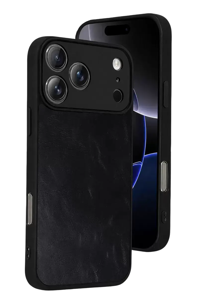 Newface Apple İphone 17 Pro Aras Deri Kapak - Siyah