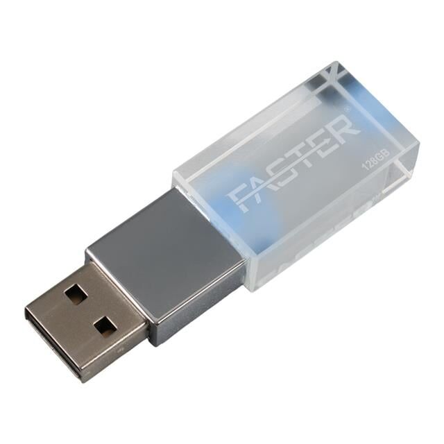 Faster 128 Gb Mimi Serisi Usb 3.0 Yüksek Hızlı Mavi Işıklı Metal Flash Bellek