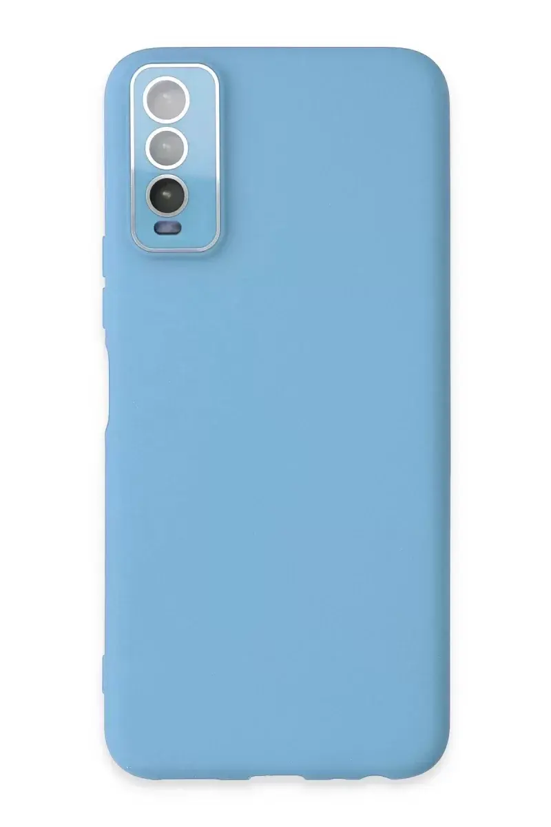 Newface Vivo Y11s Kılıf Lansman Glass Kapak - Mavi