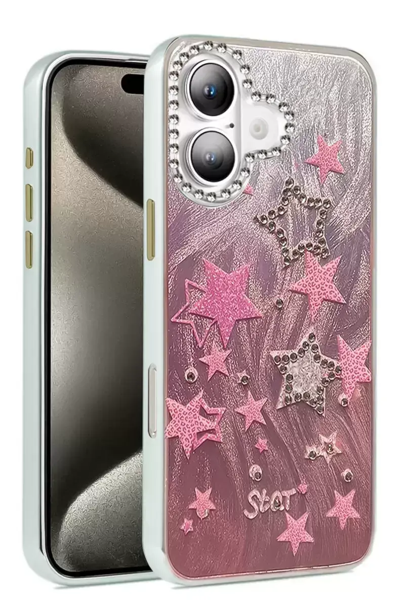 Newface İphone 16 Kılıf Blade Aynalı Desenli Kapak - Desen 7