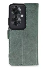 Newface Oppo Reno 11f Kılıf Trend S Plus Kapaklı Kılıf - Yeşil