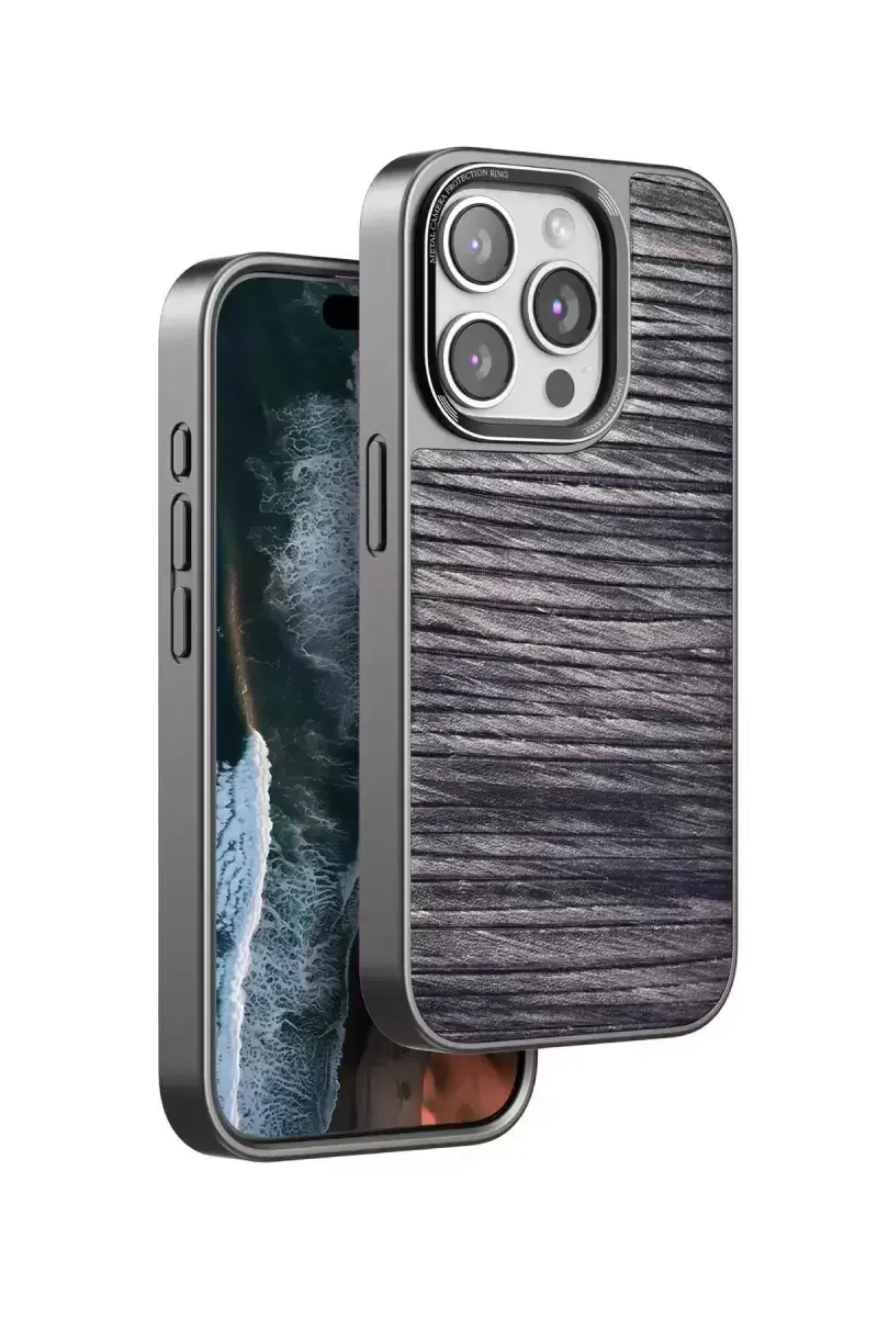 Venco İphone 15 Pro Wave Kapak - Kahverengi