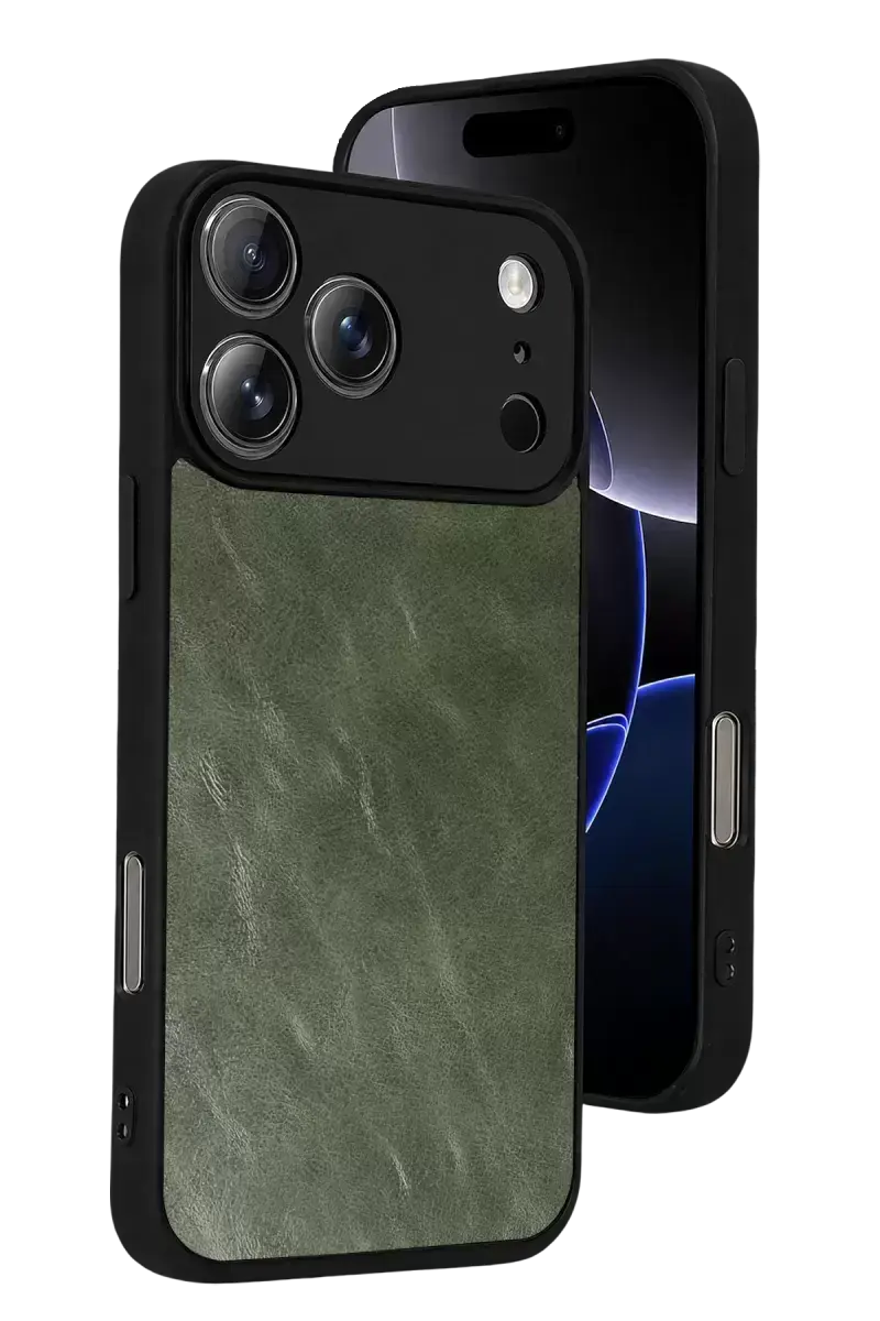 Newface Apple İphone 17 Pro Aras Deri Kapak - Yeşil