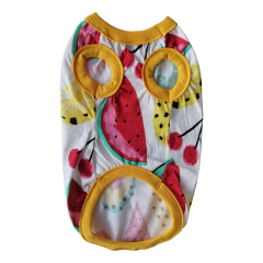 Kedi Köpek Kıyafeti Meyve Kokteyl Hardal Biyeli Tişört M 28 cm