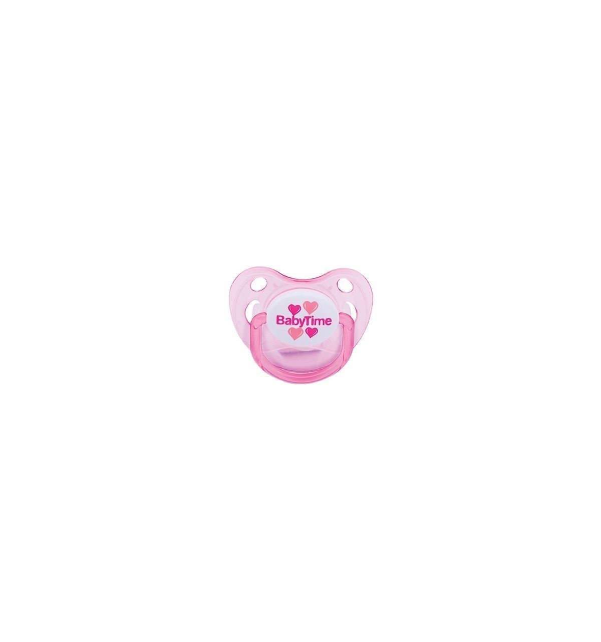 BabyTime BT131 Silikon Damaklı Koruyucu Kapaklı Akide Gövdeli Emzik No:1 - Pembe