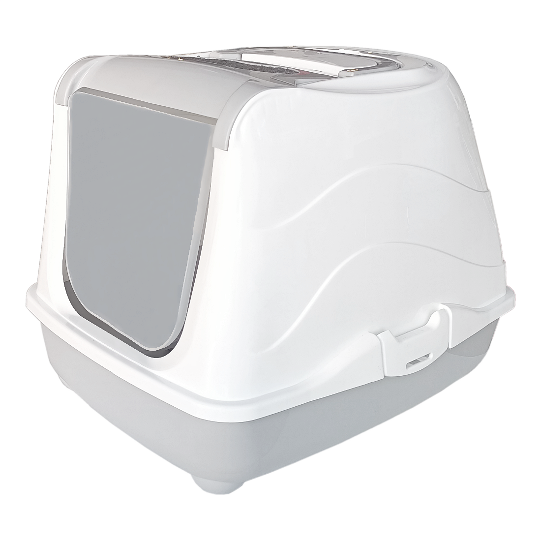 Markapet Karbon Filtreli Üstü Açılabilir Kedi Tuvaleti 35*36*49 cm Gri + Kürek Hediyeli