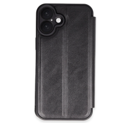 İphone 16 Kılıf Flip Cover - Siyah