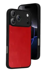 Newface Apple İphone 17 Pro Max Aras Deri Kapak - Kırmızı