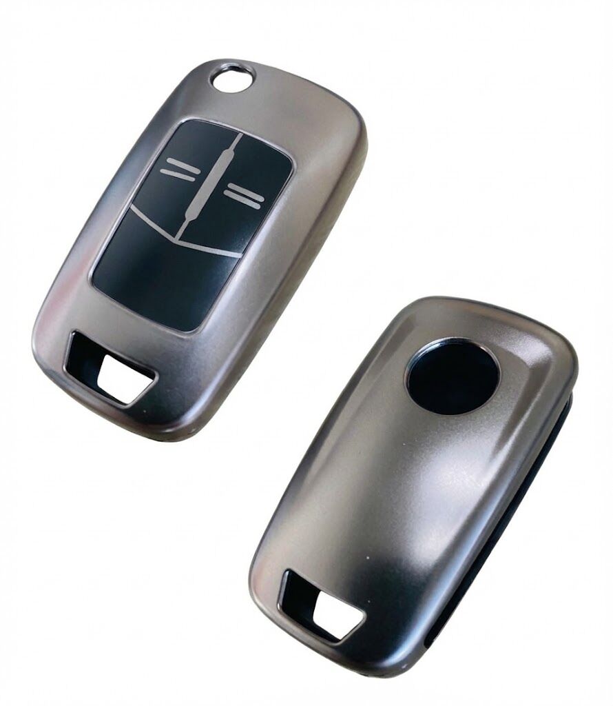 Opel Corsa D Astra H Vectra C Zafira B Uyumlu Sustalı Silikon Oto Anahtar Kumanda Kabı Kılıf Gri
