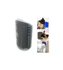 Self Groomer Kedi Otlu Kedi Duvara ve Masaya Monte Kedi Fırçası Gri