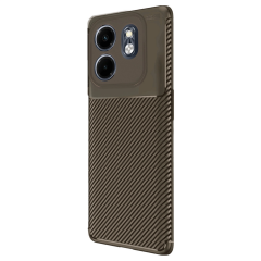 İnfinix Hot 50i 4g Kılıf Auto Focus Karbon Kapak - Kahverengi