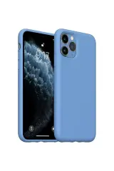 Newface İphone 11 Pro Max Kılıf Nano İçi Kadife Silikon - Mavi