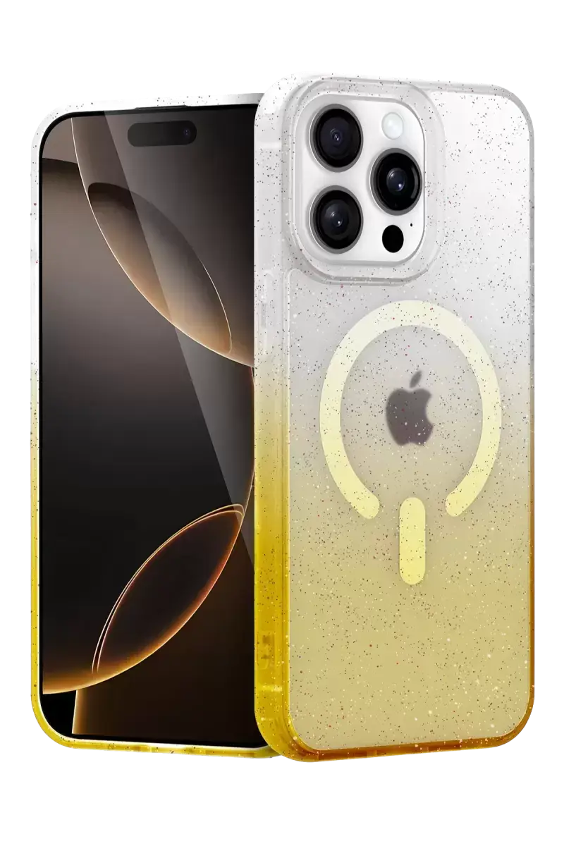 Newface Apple İphone 15 Pro Max Pummel Shiny Magsafe Kapak - Gold