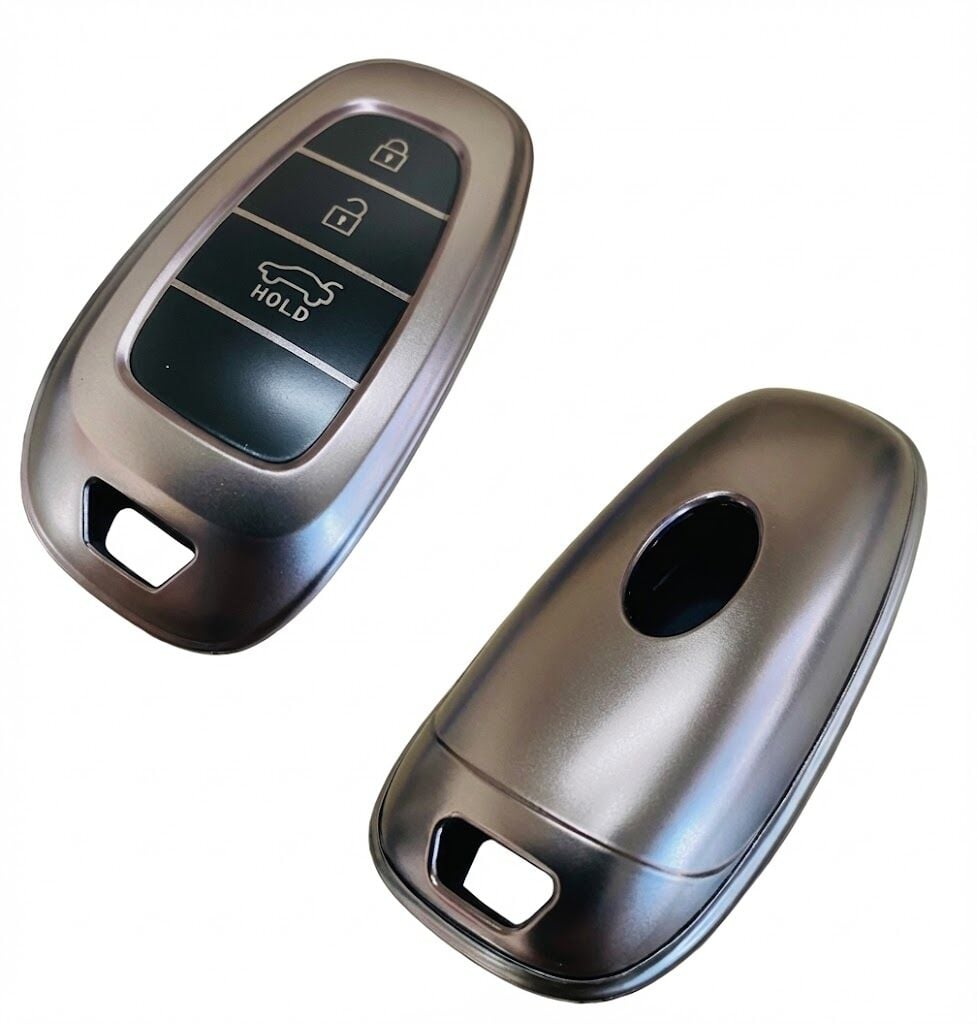 Hyundai Tucson 2022 ve Sonrası Uyumlu 3 Buton Silikon Oto Anahtar Kumanda Kabı Kılıf Gri