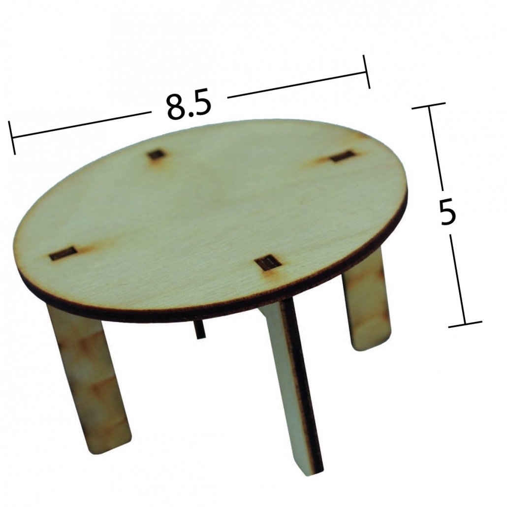 Ahşap Minyatür Yuvarlak Masa N:MN37