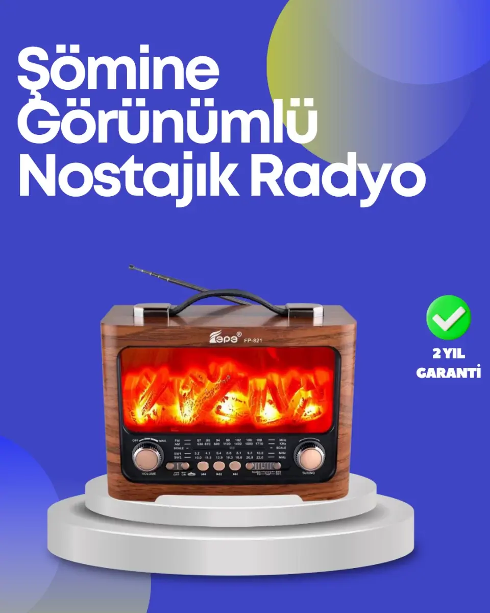 Taşınabilir Kamp Hoparlörü – Solar Şarjlı, Şömine Efektli, 7w Güçlü Ses