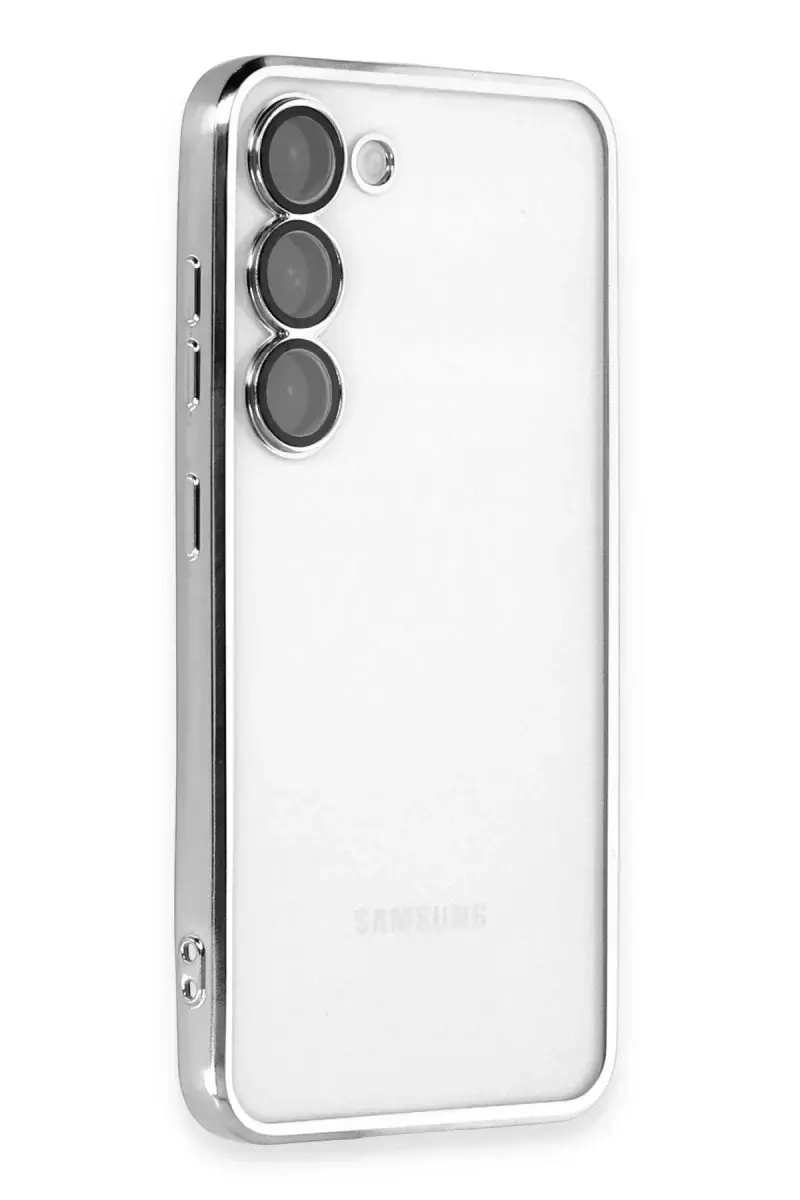 Newface Samsung Galaxy S24 Kılıf Razer Lensli Silikon - Gümüş