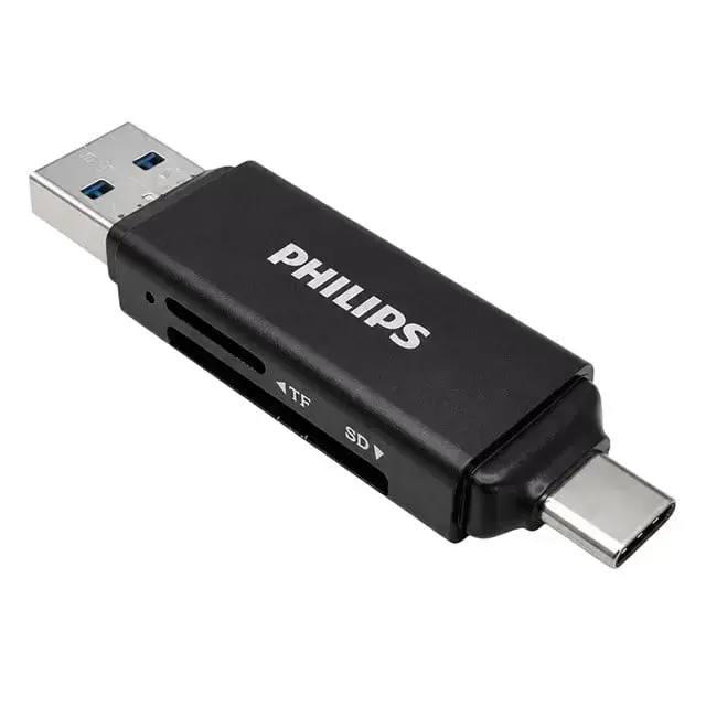 Philips Swr1617b/93 Usb 3.0 & Usb-c Çift Girişli Sd/tf Kart Okuyucu - Otg Destekli