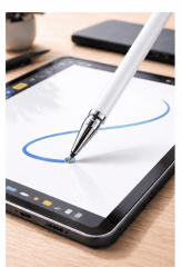 General Mobile GM 20 PRO Uyumlu Dokunmatik Stylus Kalem Disk Uçlu Hassas Beyaz Tablet Telefon Çizim Kalemi