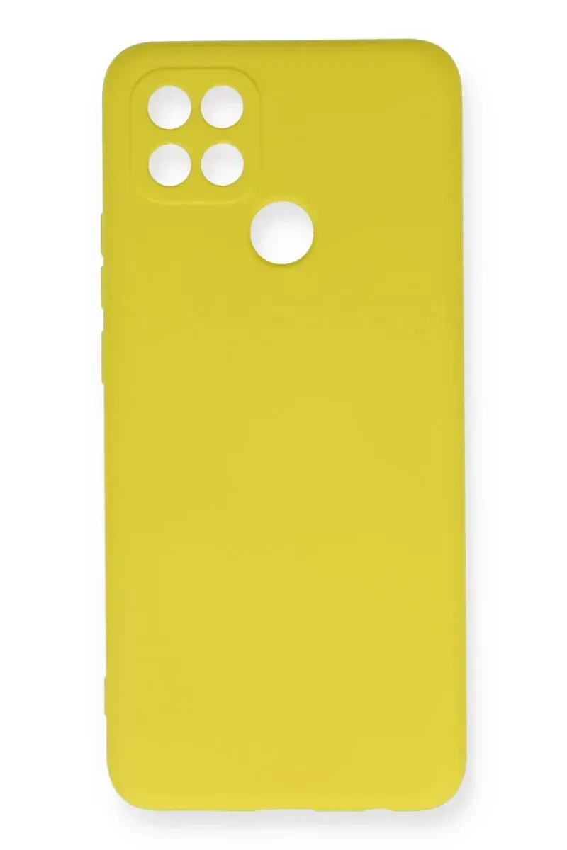 Newface Oppo A15 Kılıf Nano İçi Kadife Silikon - Sarı