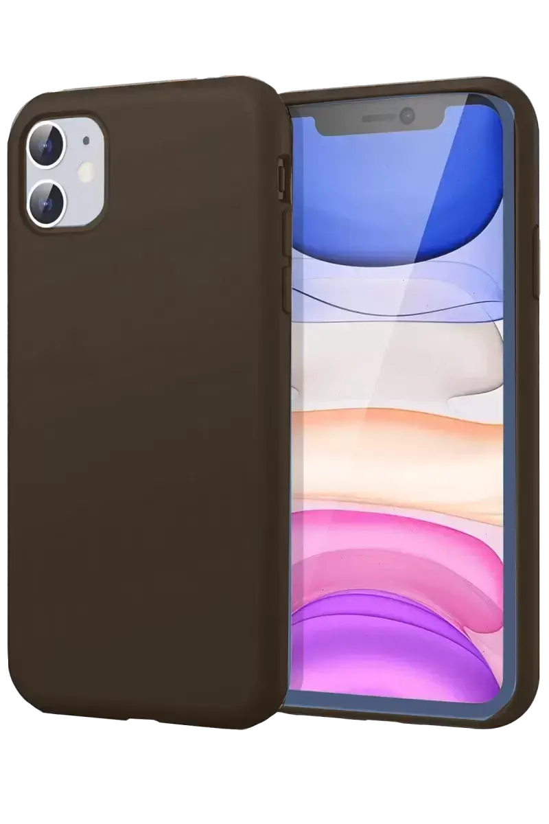 Newface İphone 11 Kılıf First Silikon - Kahverengi