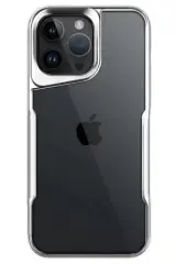 Newface Apple İphone 15 Pro Max Kılıf Boyi Silikon Kapak - Gümüş