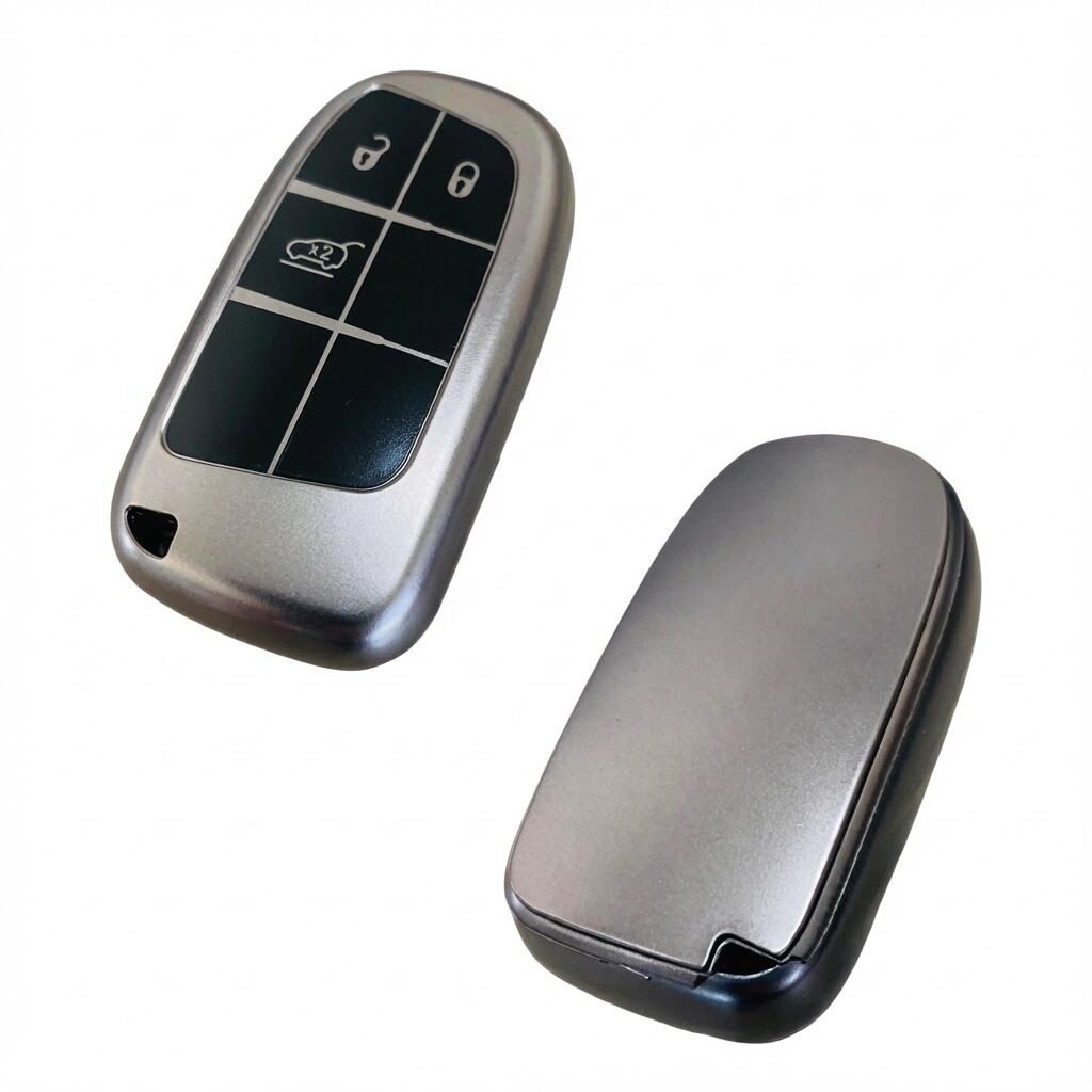 Fiat Egea Cross 500 Jeep Uyumlu Smart 3 Buton Silikon Oto Anahtar Kumanda Kabı Kılıf Gri