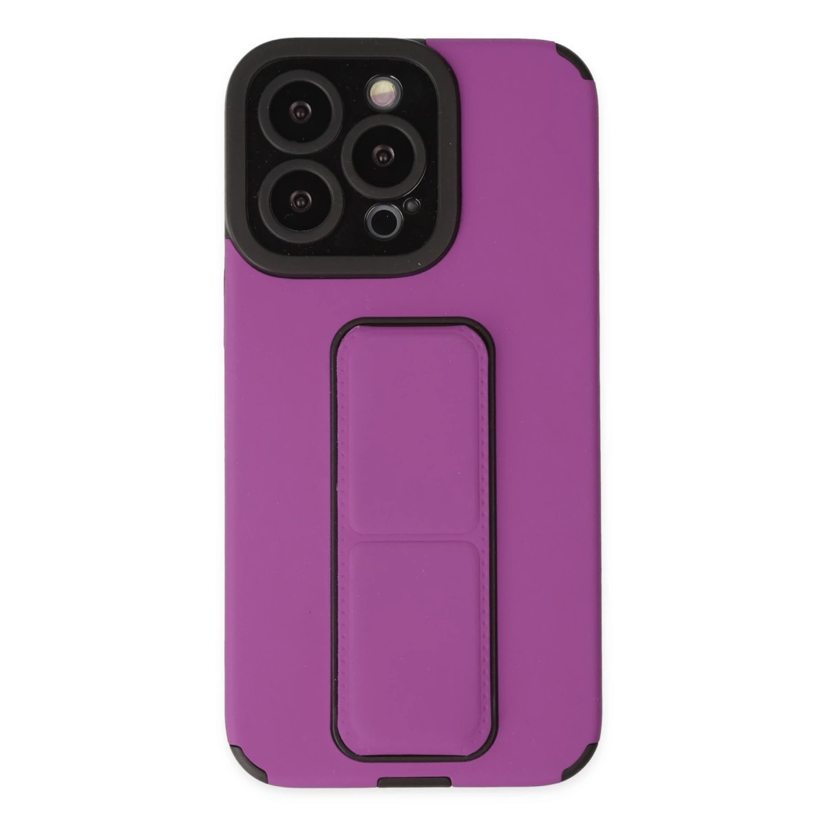 İphone 14 Pro Kılıf Mega Standlı Silikon - Mor