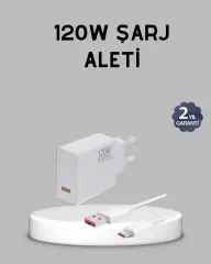 120w Süper Hızlı Şarj Adaptörü – Type-c Kablo Dahil, Yüksek Voltaj Korumalı