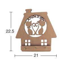 Ahşa Canım Evim Yazılı Kedili Anahtarlık N:A031