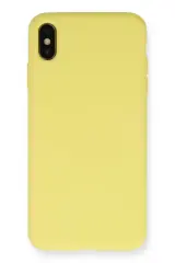 Newface İphone Xs Max Kılıf Nano İçi Kadife Silikon - Mat Sarı
