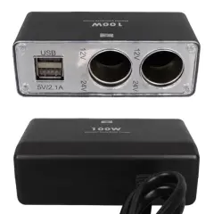 Olesson 1647 12-24v Çift Usb Girişli 100w 70cm Kablolu 2'li Araç Çakmak Çoklayıcı