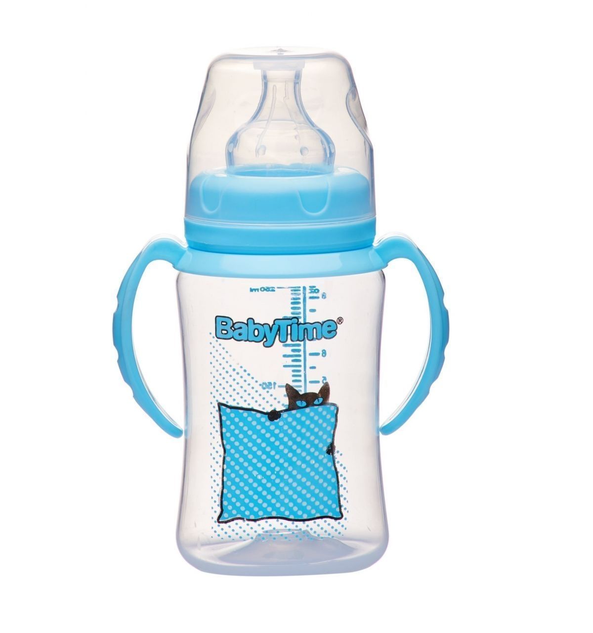 BabyTime BT077 G. Ağız Kulplu Pp Biberon 250Cc - Mavi