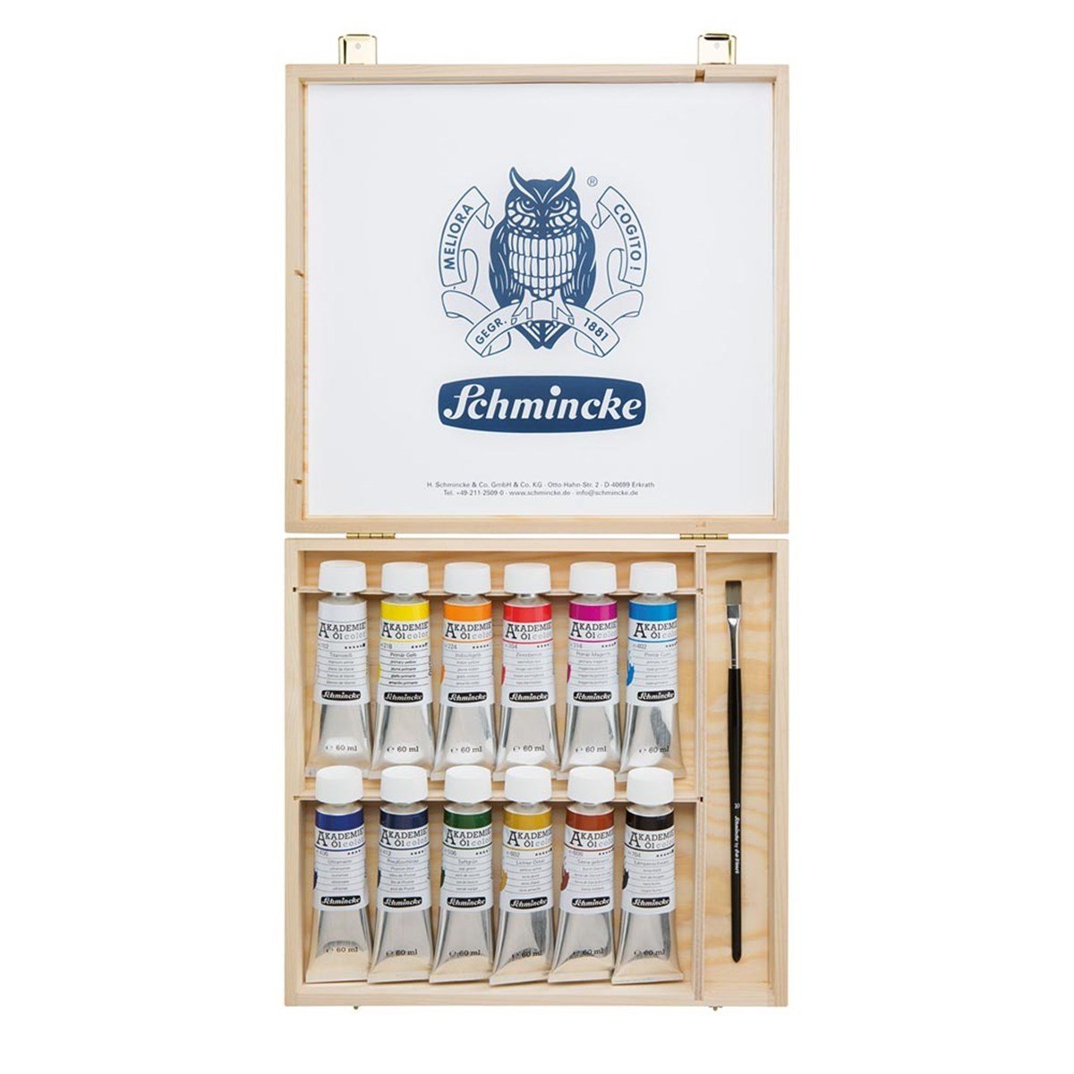 Akademie Ahşap Kutu Yağlı Boya Seti 12 X 60 ml