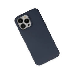 İphone 15 Pro Kılıf Nano İçi Kadife Silikon - Lacivert