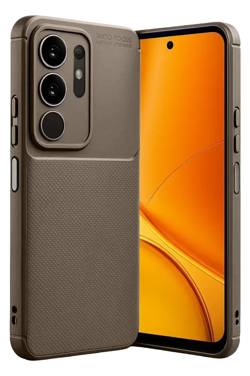 Newface Vivo Y29 4g Auto Focus Karbon Kapak - Kahverengi
