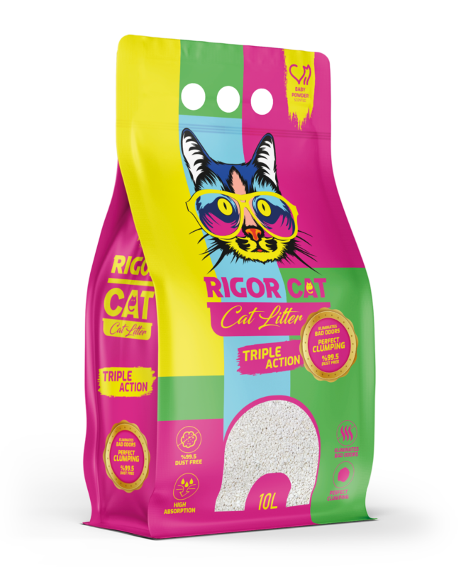 Rigor Bebek Pudralı İnce Taneli Kedi Kumu 10 lt