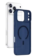 Newface Apple İphone 17 Pro Max Combo Sert Şeffaf Magsafe Kapak - Mavi