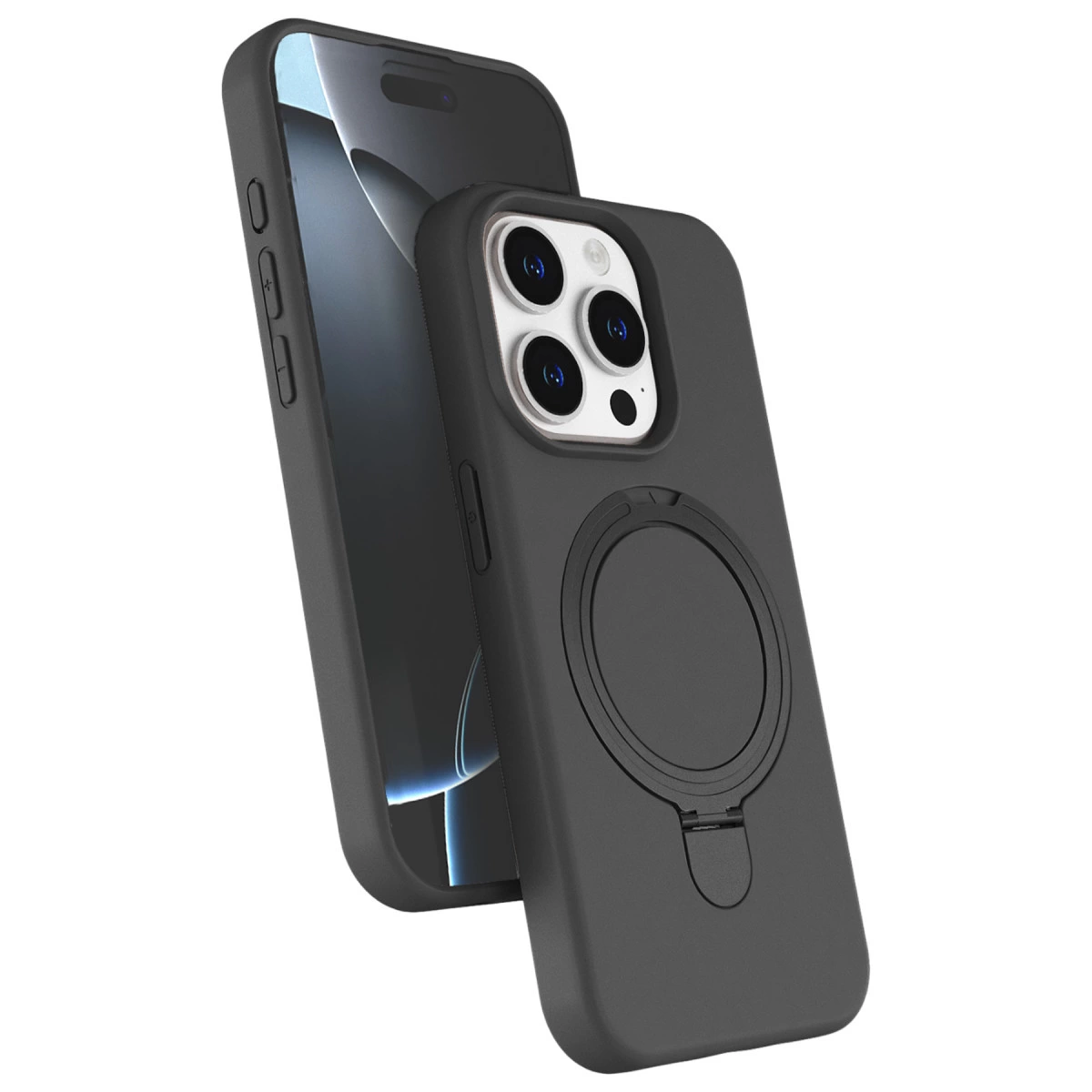 İphone 15 Pro Max Regal Magsafe Standlı Kapak - Titan Gri